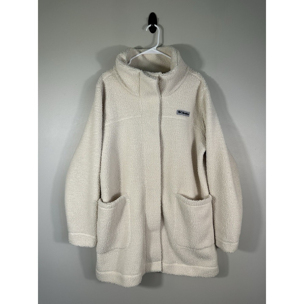 Columbia‎ Jacket Womens XXL Ivory Panorama Sherpa Fleece Coat Outdoors AL1333